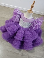 Enfants 1 ans bébé anniversaire moelleux fil princesse rose robe fête porter