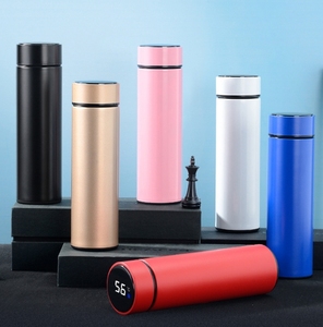 Custom Printed Logo Handheld Stainless Steel Insulated <b>Hot</b>-water Bottle Eco-friendly Led Lid Sports For Innovative Giveaways - Product Image 2