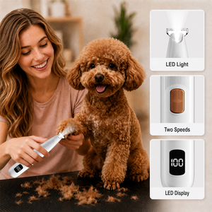 Tosatrice per Cani e Gatti Ricaricabile con Logo Personalizzato, Bassa Rumorosità, Luce LED e Precisione, Tosatore per Peli di Animali Domestici - Product Image 2