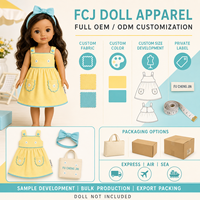 Vêtements de poupée en gros : Robe d'été avec bandeau à nœud et sacs fourre-tout en tissu doux tissé, taille personnalisée, fabricant OEM, coffret cadeau