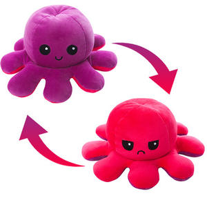 Peluche poulpe réversible, jouet en peluche, calmar doux, kawaii, poupée anti-stress, porte-clés, breloque pour sac, cadeau sensoriel pour enfants - Product Image 3