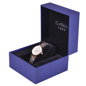 Caja de papel azul para relojes, estuche para joyas, expositor de relojes, embalaje de envío, caja para relojes y joyas - Product Image 1