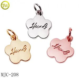 Custom Engraved Bracelet Tags Wholesale Oval Shape Necklace Accessory Gold Logo Pendant Metal Jewelry Hang Charms