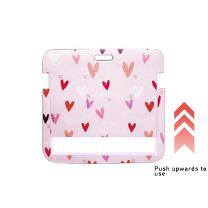 Heart-shaped push-to-open horizontal card <b>holder</b> for name tags, badges, neck straps, printed work badges, <b>ID</b> cards, and student - Product Image 5