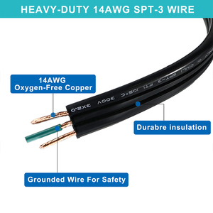 <span class=keywords><strong>สาย</strong></span>ไฟแบน SPT-<span class=keywords><strong>3</strong></span> 14AWG/3C ปลั๊กอเมริกัน <span class=keywords><strong>3</strong></span> ขา ตัวผู้-ตัวเมีย <span class=keywords><strong>สาย</strong></span>ต่อพ่วง NEMA5-15P NEMA 5-15R ยาว 10 ฟุต <span class=keywords><strong>3</strong></span> เมตร - Product Image 3