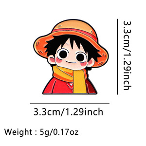 Pin Metálico para Manualidades, Insignia de ONE PIECE Versión Q Broches de Joyería de Moda de Luffy, Zoro, Nami, Boa y Sanji, Broche de Aleación de Anime de Dibujos Animados - Product Image 3