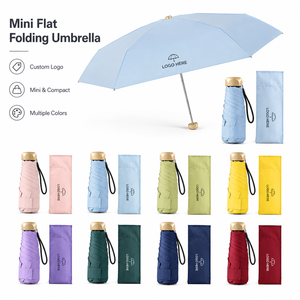 Parapluie manuel portable à cinq plis, logo imprimé personnalisé, parapluie compact plat mini pour les voyages et l'usage quotidien - Product Image 1