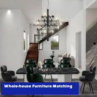 Design d'intérieur de villa moderne au Koweït, mobilier de salle à manger à concept ouvert, design assorti pour appartement
