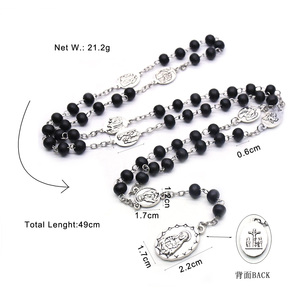 Novedoso Collar Rosario <span class=keywords><strong>de</strong></span> los Siete Dolores <span class=keywords><strong>de</strong></span> la Virgen María con Cuentas <span class=keywords><strong>de</strong></span> Madera Bañado en Plata para Oración Cristiana Católica por Sublimación - Product Image 5