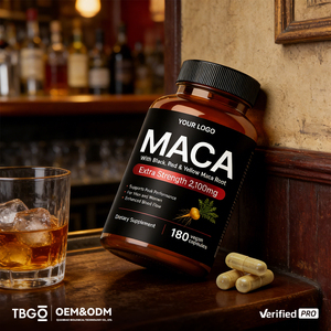 TBG 천연 장시 마카 뿌리 추출물 캡슐 허브 보충제 에너지 및 면역 지원 제공 - Product Image 3