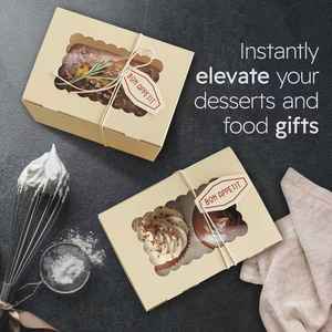 Hot Sell Custom Logo Printed Food-Grade Personalized Take Away Dessert Boxes Packaging Cookie <strong>Paper</strong> Box with Window for Bakery - Product Image 2