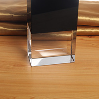 Récompenses en cristal au Design Simple avec boîte-cadeau, trophée de colonne de cristal d'affaires de qualité supérieure