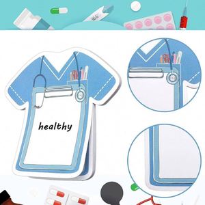 Cartoon Blue Medical Theme Sticky Notes Creative <b>Memo</b> <b>Pad</b> Personalized DIY Planner Stickers Reusable Magnetic Stationery Office - Product Image 3