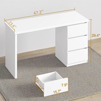 Bureau d'ordinateur en bois d'ingénierie, style nordique moderne et minimaliste, personnalisé en usine, avec tiroirs et plateau spacieux pour le bureau à domicile