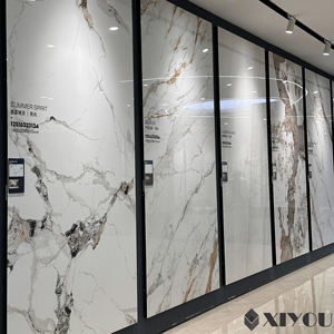 नवीनतम संगमरमर डिजाइन 1600*3200 मिमी बड़े चमकदार सिंटर्ड पत्थर टाइल्स के लिए बाहरी और सड़क उपयोग अपार्टमेंट की दीवार और फर्श टाइल्स - Product Image 3