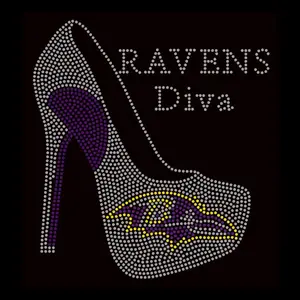 Sport Rhinestone Motif NFL Football Team Raven Iron on Transfer