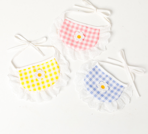 Bandanas pour animaux de compagnie en coton personnalisées, rondes avec dentelle, collier à fleurs, vente en gros - Bavoirs personnalisés pour chats et petits chiens - Product Image 6