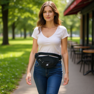 Borsa da donna con ricamo a forma di pony, quattro tasche, 34x14x7.5cm, da indossare in vita - Product Image 2