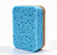 Éponge de cuisine double face en cellulose de coco épaissie, éponge à récurer compostable en pulpe de bois naturelle