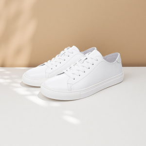 Zapatillas Blancas de Cuero <span class=keywords><strong>para</strong></span> Hombre, Versátiles, Deportivas, Casuales, Chanclas Blancas de Verano, Talla Grande, Transpirables - Product Image 1