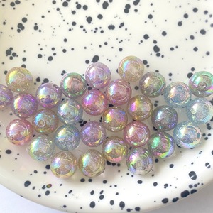 Cuentas Redondas de Resina con Brillo Efecto Aliento de Bebé, Chapadas en UV, Brillantes, Material para Manualidades DIY, Accesorios de Joyería Coloridos - Product Image 3