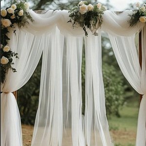 Vente Flash : Rideau de fond en tulle rouge, voile de mariée en maille douce pour décoration de mariage, douche nuptiale, fête - Product Image 5