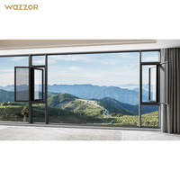 Ventanas Abatibles de Aluminio y Vidrio Insonorizadas Modernas para Villa, Precio de Fábrica Wazzor