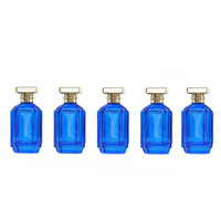 Atomiseur de parfum de haute qualité 100ML luxe carré coloré vide sertissage vaporisateur parfum bouteilles en verre avec boîte