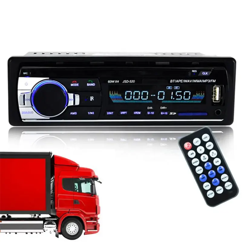 Camion JSD-520 24V for Truck Trailer 1 Din Car radio stereo AUX-in USB MP3 Player Audio Receiver with remote control JSD520