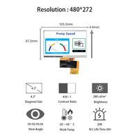 Tianma 4,3'' 480x272 LCD-Display TM043NBH02 Instrumententafel 4,3 Zoll LCD-Modul Mit 4-Draht Resistivem Touchscreen