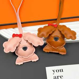 <b>Cute</b> Multi-color Teddy Dog Leather Pendant Small Dog Keychain Exquisite Bag Decoration Creative Accessory - Product Image 4