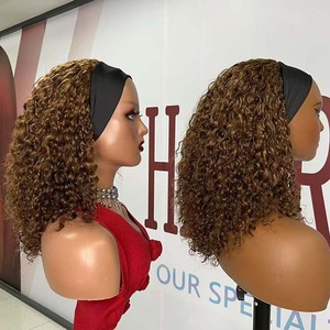 Peluca de cabello humano con <span class=keywords><strong>banda</strong></span> para la cabeza, estilo <span class=keywords><strong>pixie</strong></span> rizado - Product Image 2