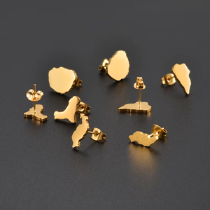 Kanarische Inseln Ohrstecker und <span class=keywords><strong>Mallorca</strong></span> El Hierro Karte Edelstahl Kanarischer Schmuck für Frauen und Mädchen # 008162 - Product Image 3
