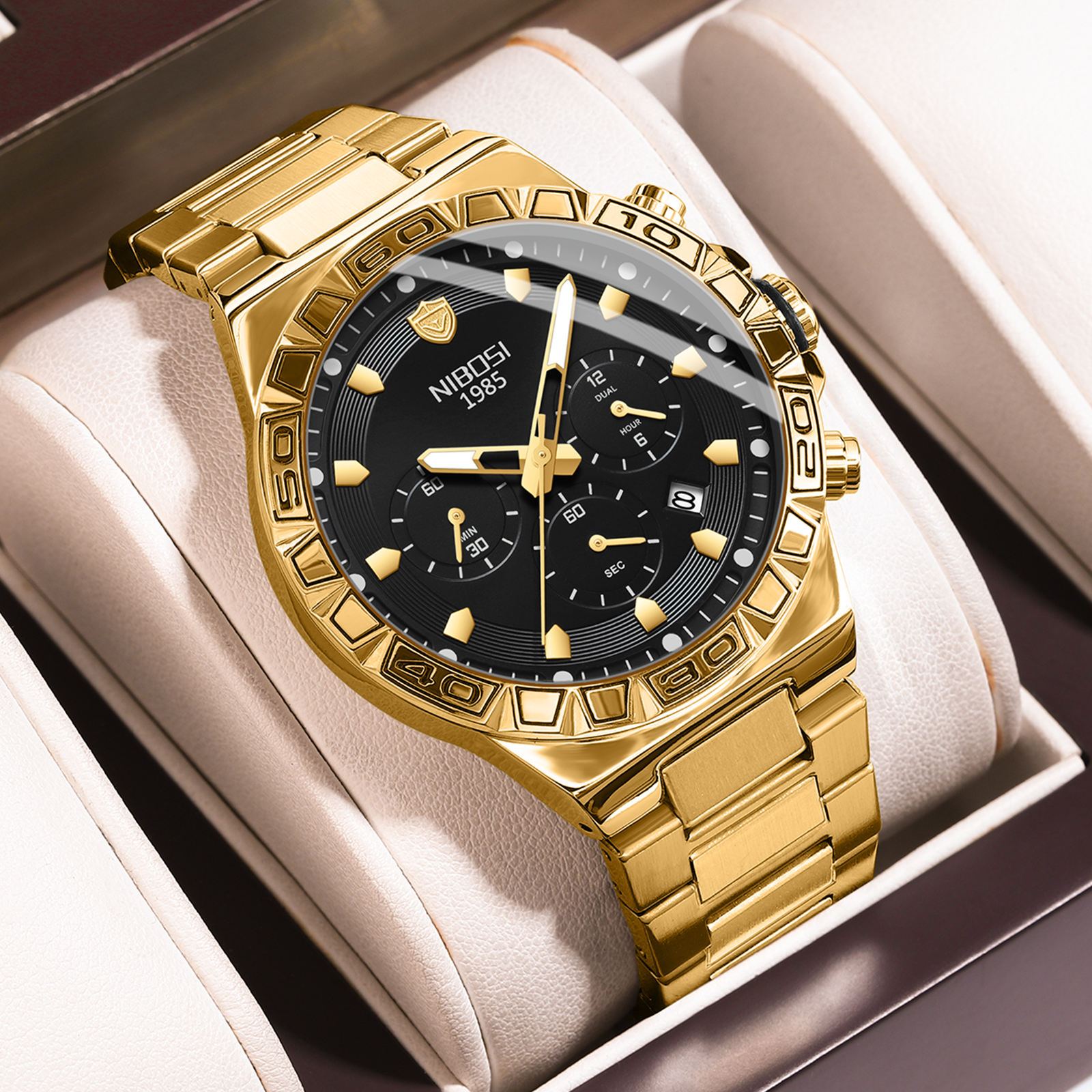 NIBOSI 2661 Men's Watch Business Casual Trend Quartz Movement Waterproof  Simple New Luxury Male High-end Handsome Wrist Watch