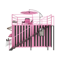 Conteneur mobile 20 pieds x 10 pieds pour restauration rapide, mini café pop-up, atelier, bureau à domicile, design moderne, structure en acier