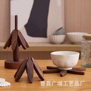 Wooden Tree Shaped Coaster For Teacup Heat Insulating Placemat <b>Solid</b> <b>Wood</b> <b>Desk</b> Mat Home Decor - Product Image 2