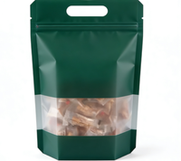 Sac refermable antistatique en PE de qualité alimentaire, à fond carré et poignée, pour noix et riz, emballage personnalisé en structure PET+AL+PE