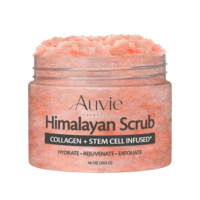 Gommage au sel de l'Himalaya au collagène à marque privée, exfoliant régénérant aux cellules souches, soin éclaircissant et hydratant pour le visage et le corps