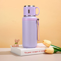 Gobelet isotherme en acier inoxydable 316 avec couvercle-bol, grande capacité, portable, tasse à eau avec sangle de transport amovible