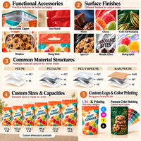 Sachet refermable personnalisé imprimé, de qualité alimentaire, pour chocolats, gaufrettes, mélanges de fêtes et assortiments de snacks