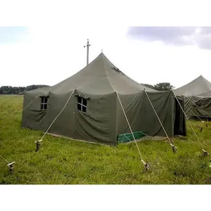 20 People Accommodation Tent UST56 USV56 Green Color Tent With Wood Stove
