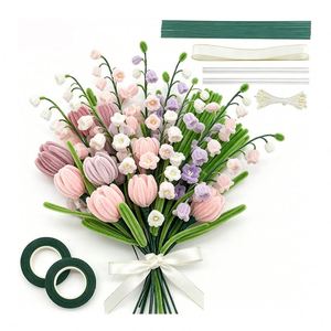 Kit de Arte Educativo DIY: Limpiapipas de Terciopelo de 10mm para Proyectos Creativos y Diseños Decorativos de Flores con Limpiapipas - Product Image 3