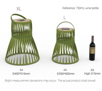 Lanterne de jardin en rotin avec poignée, sigarten Tiare Coral L XL, IP65, étanche, solaire et rechargeable par USB, pour hôtel, restaurant