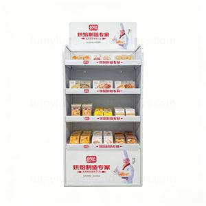 Étagère de présentation en métal durable avec plusieurs niveaux pour supermarché, snacks, pain, pâtisserie, magasin de détail, merchandising - Product Image 3