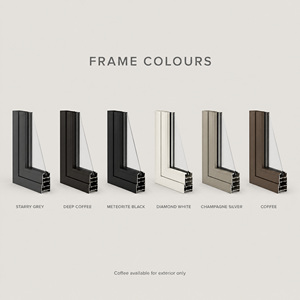 Finestra Panoramica Moderna in <span class=keywords><strong>Alluminio</strong></span>, Grande Finestra Fissa in Vetro con Finestre Laterali a Battente per Villa di Lusso - Product Image 6