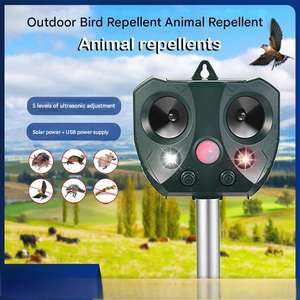 Solar Ultrasonic Animal Repeller Pest Control Raccoon Repellent Squirrels Animal Repeller Sensor Skunk Rodent Bird Control - Product Image 2
