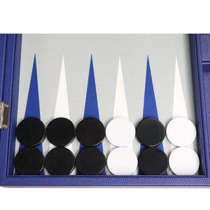 Backgammon professionnel <span class=keywords><strong>de</strong></span> luxe en cuir <span class=keywords><strong>de</strong></span> qualité supérieure <span class=keywords><strong>de</strong></span> 19 pouces marron et bleu <span class=keywords><strong>de</strong></span> haute qualité - Product Image 6