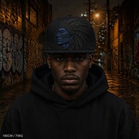 Cappello Trucker a 5 Pannelli con Visiera Piatta, Ricamo 3D, Frontale in Schiuma e Rete, 100% Cotone, Stile West Coast Gothic Chicano Urban Streetwear