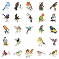 50 autocollants en vinyle imperméables à l'eau sur le thème des oiseaux, pour décorer ordinateur portable, guitare, bagages, pour adolescents et adultes