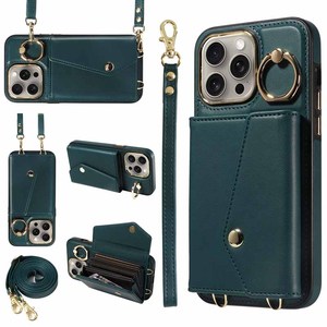 Custodia a Portafoglio da Donna in Pelle PU con <span class=keywords><strong>Porta</strong></span> Carte, Chiusura Magnetica, Laccetto e Funzione Stand per iPhone 17 16 15 14 13 12 11 - Product Image 1